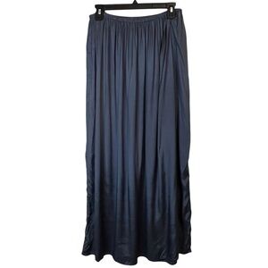 Chan Luu Flowy High Waisted Maxi   Gathered Boho Whimsy Goth Prussian Skirt SZ L